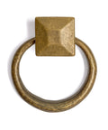 Top Notch Vintage Peg And Ring Cabinet Handles, Solid Brass Drawer Pulls, 2 Pack Kitchen And Bathroom Hardware With Mounting Screws, A Badass Smooth Finish For Your Next Home Upgrade, square top ring pull.