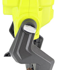One Plus 1800 Lumen 18V Hybrid LED Work Light with flat standing base, side view showing mounting options.