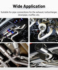 Shop Rated Road Ready 3 Inch 2 Bolt Exhaust Flange Connection Kit Forged From Tough 304 Stainless Steel With Complete Gasket Fastener Bundle For Custom Rides installed in various vehicle exhaust systems.