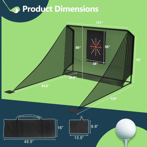 Backyard Golf Practice Net 10x7ft With Auto Ball Return And Side Barriers Pro Grade Easy Setup Weather Resistant Indoor System