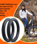 Two Pack Self Sealing Fat Bike Inner Tubes For 20 By 3.0 And 3.5 Tires With 32mm Schrader Valve Puncture Resistant Auto Repair Tubes