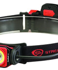 Twin Task 300-Lumen Headlamp With 3AA Batteries, Compact Battery-Powered Spot And Flood Light, Red, rubber hard-hat strap
