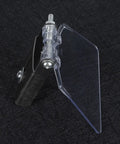 Two Piece Bench Grinder Eye Shield Replacement Kit with clear safety eyeguard cover, 304 stainless steel, angled view