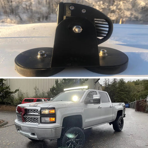 50 Inch Curved LED Light Bar With Magnetic Bracket Kit For Jeep Off Road Trucks SUVs 4x4 Trailer 12V Harness Triple Row Flood Spot Beam Driving Work Lamp 6000K White With Beast Mode Brightness
