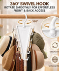 Double Sided Closet Hanger With 360 Degree Slick Spin High Capacity Rotating Rack Featuring Twelve Tangle Free Hooks To Keep Your Favorite Threads On Point And Maximize Storage Space Pack Of Four with swivel hook and hats.