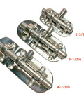Badass Heavy Duty 316 Marine Grade Stainless Steel Barrel Bolt with sizes 2-3/8in, 3-1/2in, and 4-2/5in for boat hatches.