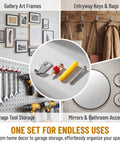 Heavy Duty Stainless Steel Picture Wall Mount Hooks Corrosion Resistant Drywall Brackets Built Like A Tank Worry Free Hanging For Big Frames And Mirrors Foolproof Install Design shown in use for various hanging applications.