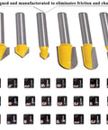 43 Piece Router Bit Set With Half Inch Shank For Panel And Cabinet Doors Woodworking Carbide Groove And Tongue Milling Tools