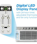 Digital remote control for No Sweat With This White 8000 Btu Window Air Conditioner keeping small to medium rooms chill.