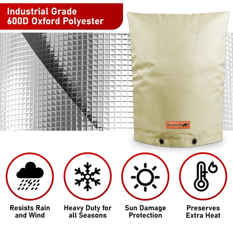 Cold Snap Backflow Preventer Insulation Cover For Outdoor Winterproof Protection No Frost Hassle 16W By 20H UV Resistant Shell displayed
