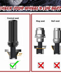 Top Shelf 9 16 18 Lug Nuts Featuring Slick Sixty Degree Conical Seats comparison image of conical, mag, and ball seat lug nuts.