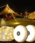 Rechargeable Camping String Lights 32.8ft With 8 Lighting Modes, Waterproof LED for tent and garden, 2 pack