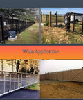 Heavy Duty Nylon Sliding Gate Rollers With 7 Inch Smooth Ride Wheels Designed For 4 Inch Square Posts And 2 Inch Cantilever Chain Link Fence Frames in various installed settings.