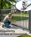 Installation of Heavy Duty Top Tier 6Ft V Track Rail Galvanized Steel Sliding Driveway Gate Hardware on concrete.
