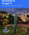 Top Notch Six Outlet Outdoor Smart Power Stake Timer Offering Slick Wifi Setup And No Fuss Voice Control Synced With Alexa And Google Home For Plug And Play Yard Automation And Garden Light Scheduling, showcasing six outlets and automatic scheduling.