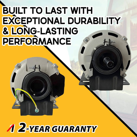 1/4 HP Belt Drive HVAC Fan Motor GF2024 Single Unit 115V 1725 RPM Reversible Sealed Ball Bearing front and rear view