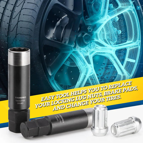 Rock Solid 10 Spline Lug Nut Socket Replacement For TA23 Models With Epic Grip for small cars and SUVs on a tire.