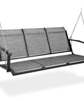 Textilene Three Seat Hanging Swing For Backyard Chill Sessions With 5.2 Ft Patio Bench Heavy Duty Outdoor Porch Swing With Sturdy Chains 660 Lb Capacity For Courtyard Garden Tree Yard, gray swing with chains