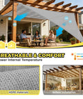 6 Ft By 6 Ft By 6 Ft Triangle Sun Shade Sail For Outdoor Patio Canopy Built Tough No Sag Design Heavy Duty UV Protected Shade Cloth For Backyard Garden Porch Customizable Light Gray installed on patio