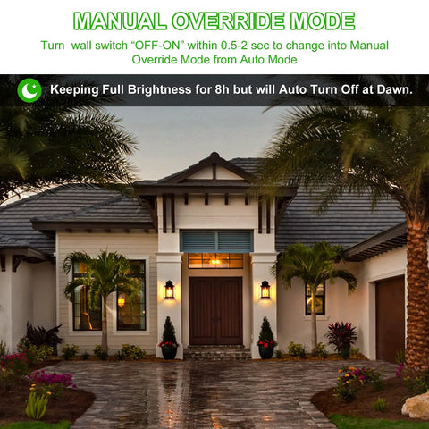 Two Pack Motion Sensor Outdoor Wall Lanterns With Dusk To Dawn Photocell, Waterproof Sconces on house wall, porch lighting