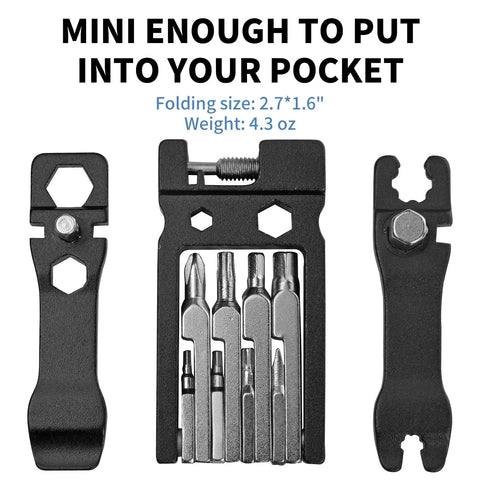 20 In 1 Bike Multitool Kit For Cyclists Portable Foldable Cycling Tool showing size and weight details
