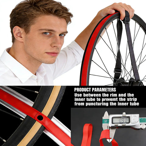 Rim Strip Protector For Road And Mountain Bikes, High Strength Nylon Anti Puncture Rim Liner, Universal Fit, Inner Tube Guard