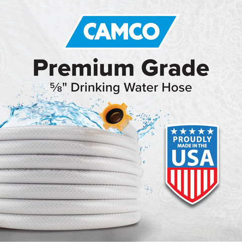 25 Ft RV Drinking Water Hose Lead Free BPA Free And Phthalate Free With Diamond Hatch Reinforced PVC, USA Made