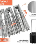 Six Inch Galvanized Landscape Staples With Gasket Caps 100 Pack U Shaped Pins For Irrigation Tubing Lawn Fabric Landscape Fence Weed Barrier Garden Stakes