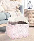 Game Changing Foldable Storage Bin With Ergonomic Handles And Lock Down Lid For Bedroom Organization Heavy Duty Collapsible Organizer Box with blankets.