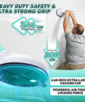 Upgraded Suction Shower Grab Bars For Seniors mounted on tile, showcasing strong grip and 300 lbs support, ideal for bathroom safety.