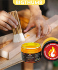 Person applying Wood Burning Gel Kit 4 Oz For Easy DIY Pyrography With Heat Activated Non Toxic Paste on wood using a brush