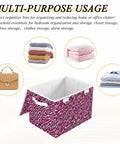 Top Drawer Foldable Storage Bin With Flip Top Lid And Comfort Grip Handles For Bedroom Home Organization Collapsible Closet Containers With Tough Oxford Fabric And Zero Fuss Velcro Seal, multi-purpose design in pink.