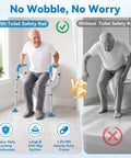 Dead Nuts Solid Heavy Duty Aluminum Toilet Safety Rails With No Shift Grip Pads And Beefy Handle Bars Made Super Tough aiding senior mobility.