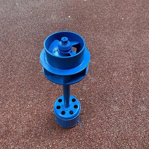 Three Phase Axial Flow Hydroelectric Generator For Low Head Water Turbines, 3000W And 5000W Models, top view, blue turbine