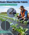 Heavy Duty Weed Barrier Landscape Fabric 13x65 Ft 5 Oz Geotextile Under Gravel Weed Blocker for Gardens in use on field