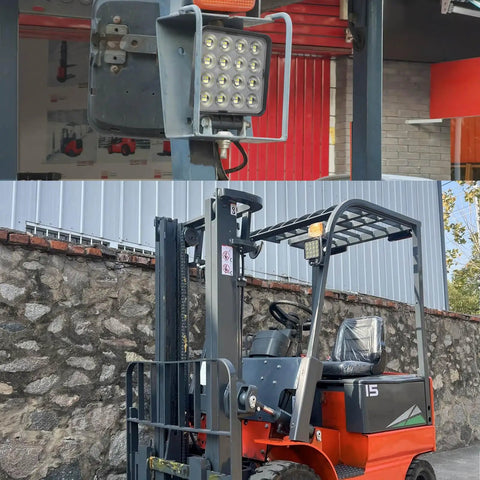 Badass 4 Inch LED Tractor Work Light Bars 12V Flood Beam Off Road Backup Driving Lamps Heavy Duty Pair on forklift.