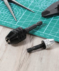 Two Pack Keyless Drill Chuck Adapter For Impact Driver 1 Quarter Inch Hex Shank Fast Change Converter Tool Attachment Extension DIY Friendly