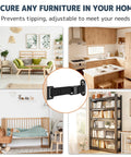 Two Sets Heavy Duty Furniture Wall Anchors With 500Lb Load Capacity Earthquake Proof Safety Kit For Baby And Pet Safety