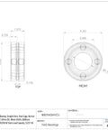 Rock Solid Spherical Roller Bearing With Oversize Rollers And Pressed Steel Cage For Maximum Misalignment And Heavy Radial Loads 50mm Bore 110mm Outside Diameter top view with dimensions.