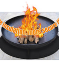 47 Inch Three Layer Fireproof Mat For Outdoor Fire Pit And Grill Round Deck Protector shown with fire pit