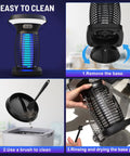Outdoor Bug Zapper Solar Powered USB Rechargeable 4200V High Voltage Mosquito And Insect Killer UV Light Trap cleaning steps
