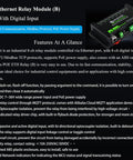Eight Channel Ethernet Relay Module With Digital Input, Modbus RTU And Modbus TCP Protocols, PoE Enabled, ABS Rail-Mount Case