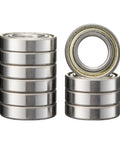 10 Pack Heavy Duty 6302 ZZ Deep Groove Ball Bearings 15x42x13mm double metal shielded chrome steel units stacked.
