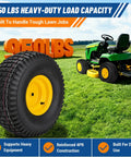 Rear Lawn Mower Tire And Wheel Assembly 2 Pack 20x8 Tubeless 4 Ply Pre Mounted Kit showing heavy-duty construction and load capacity.