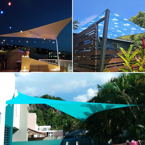 Waterproof Red Shade Sail 16x16 Rectangle Sun Shade Canopy For Your Patio Garden Backyard Deck UV Block Outdoor Tarp Cover