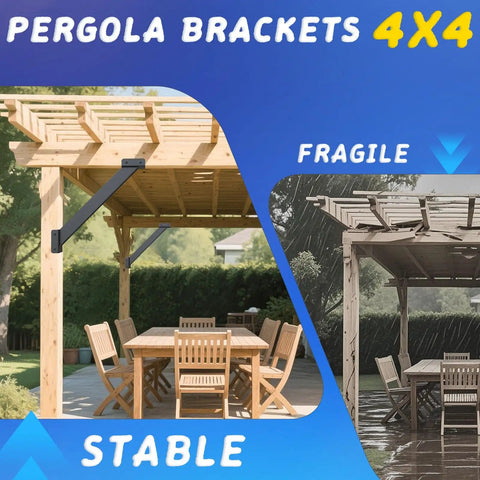 Heavy Duty 12 Pack 45 Degree Angle Pergola Bracket Kit For 4x4 Lumber Gazebo Construction Open Corner Steel Brackets on outdoor pergola.