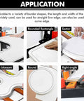 Various shapes for Portable Edge Banding Machine for Woodworking, Handy On The Go Bander with Curve and Straight Edges displayed.