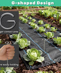 12 Inch 8 Gauge Circle Top Landscape Fabric Staples Galvanized Steel Garden Pins installed in garden with weed barrier