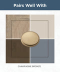 Champagne Bronze Cabinet Handles 5 Pack, 4 Inch Center To Center Drawer Pulls shown with color palette for kitchen decor ideas.