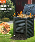 Garden Compost Bin 80 Gallon Large Outdoor Composter With Top Lid And Bottom Door BPA Free Lightweight And Easy To Assemble